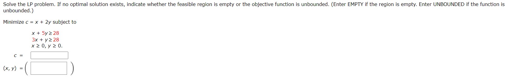(X. y) Maximize p = 2x + y subject to x +