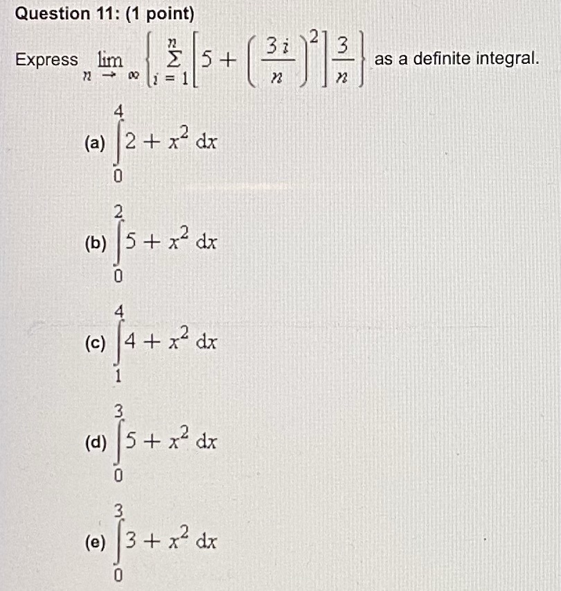 Please answer multiple choice and show work Question 11: (1 point) 31