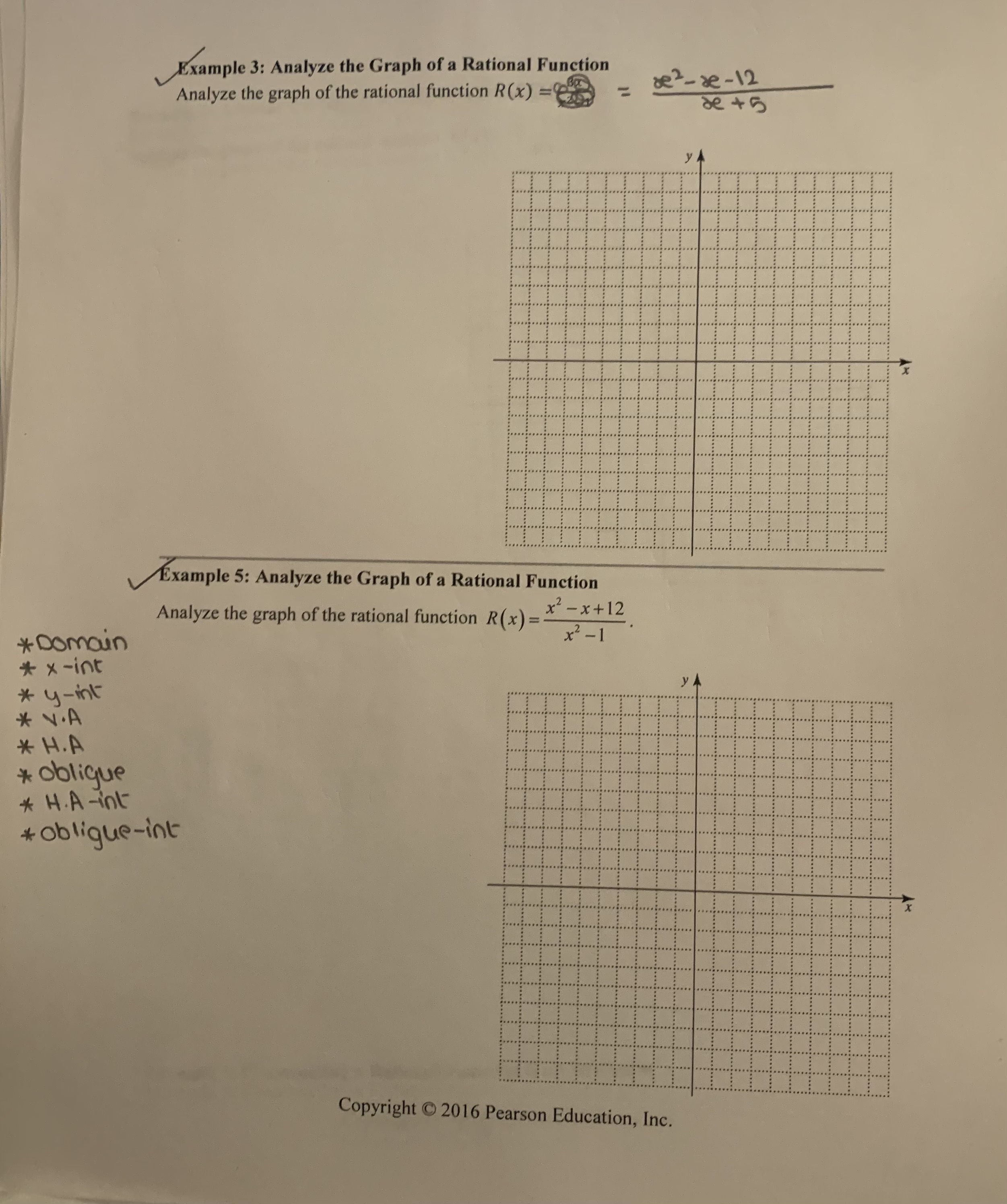 oxamplc 3: Analyze the Graph ofa Rational Function Analyze the graph of