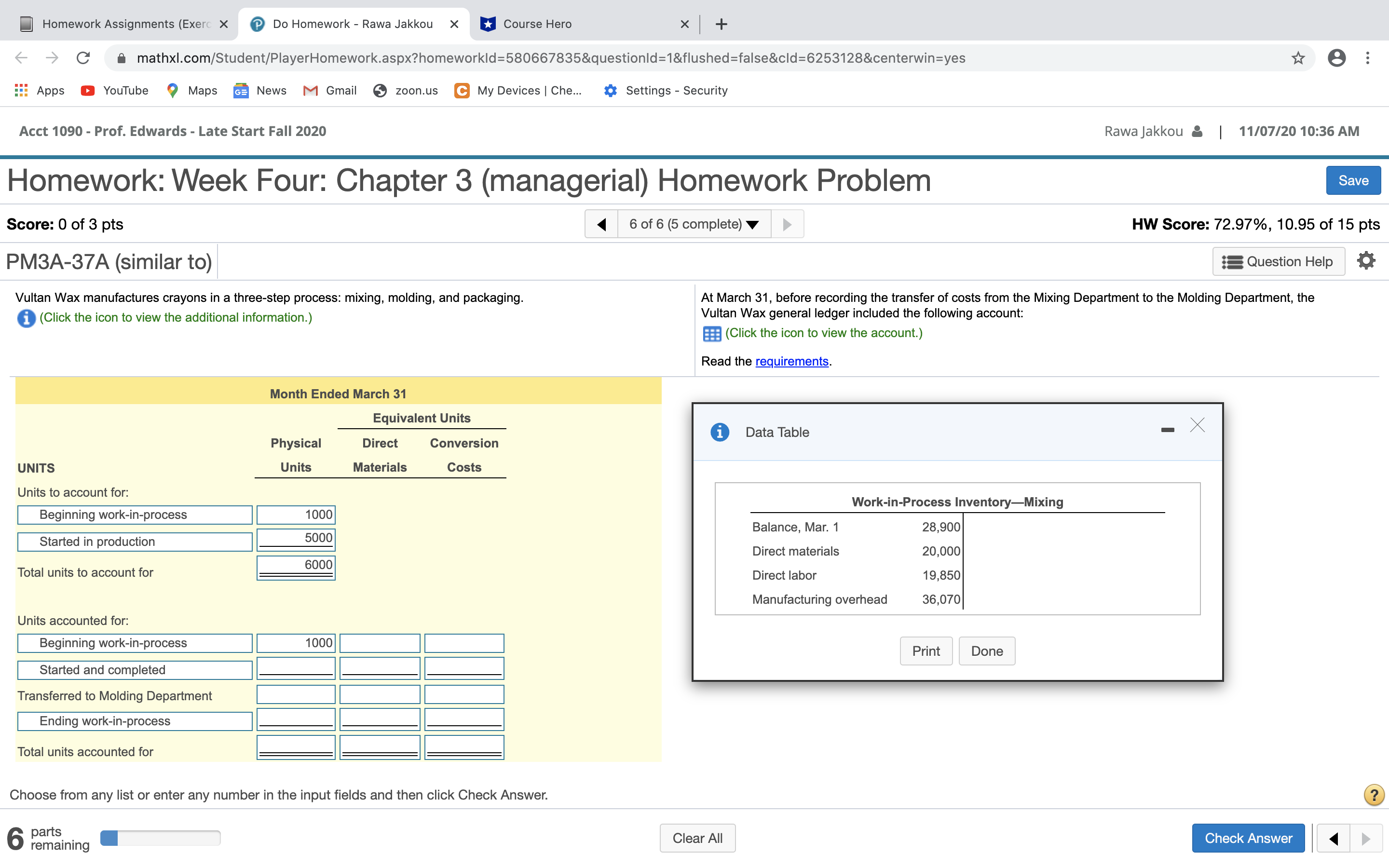 Course Hero x + C mathxl.com/Student/PlayerHomework.aspx?homeworkld=580667835&questionld=1&flushed=false&cld=6253128&centerwin=yes Apps YouTube 9 Maps = News