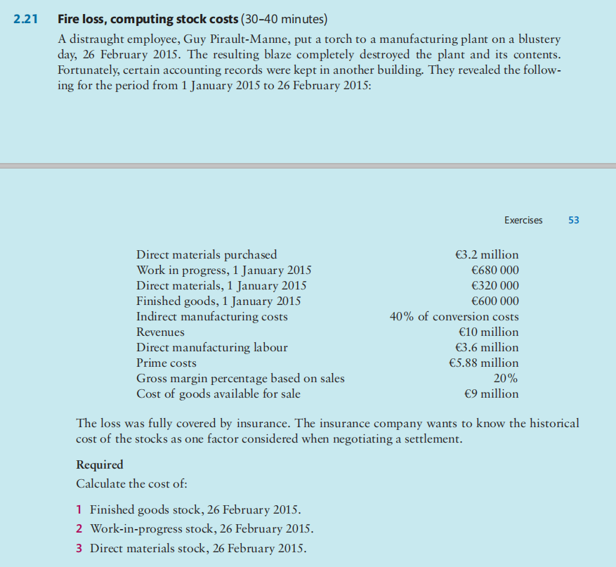 could you help me to solve the problem? 2.21 Fire loss, computing