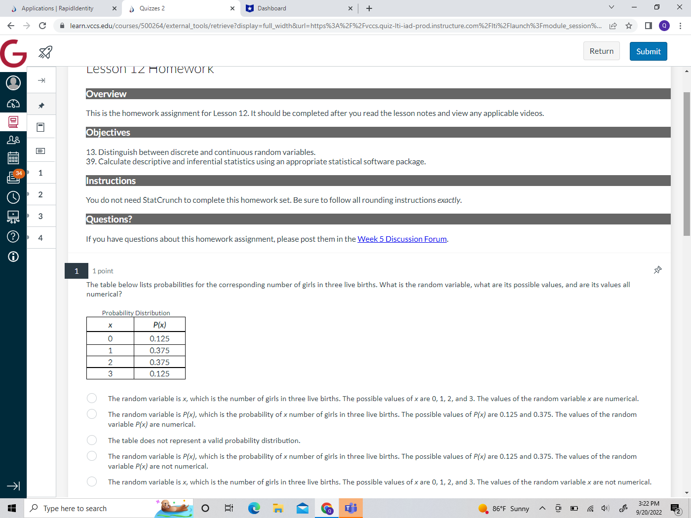  Applications | RapidIdentity x _ Quizzes 2 * *Dashboard X +