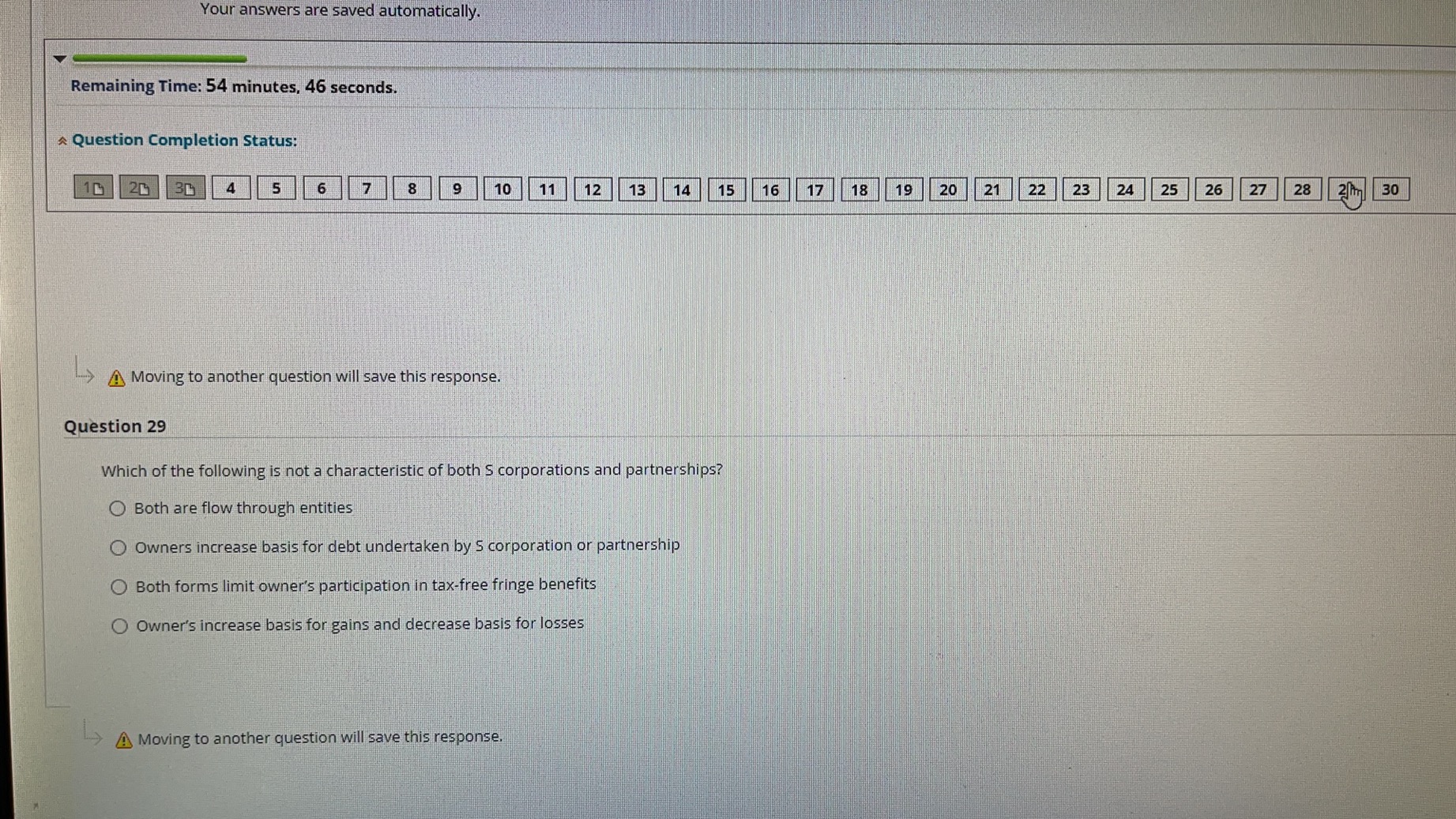 hour. You will be notified when time expires, and you may continue