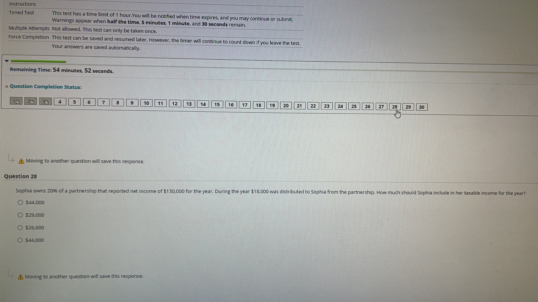 282930.... Instructions Timed Test This test has a time limit of 1