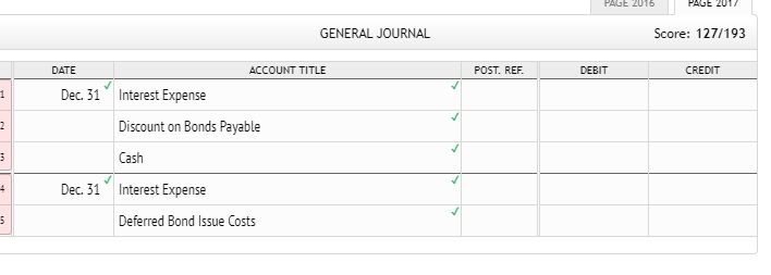 I JUST NEED HELP WITH THE NUMBERS ON THE JOURNAL ENTRIES!On January