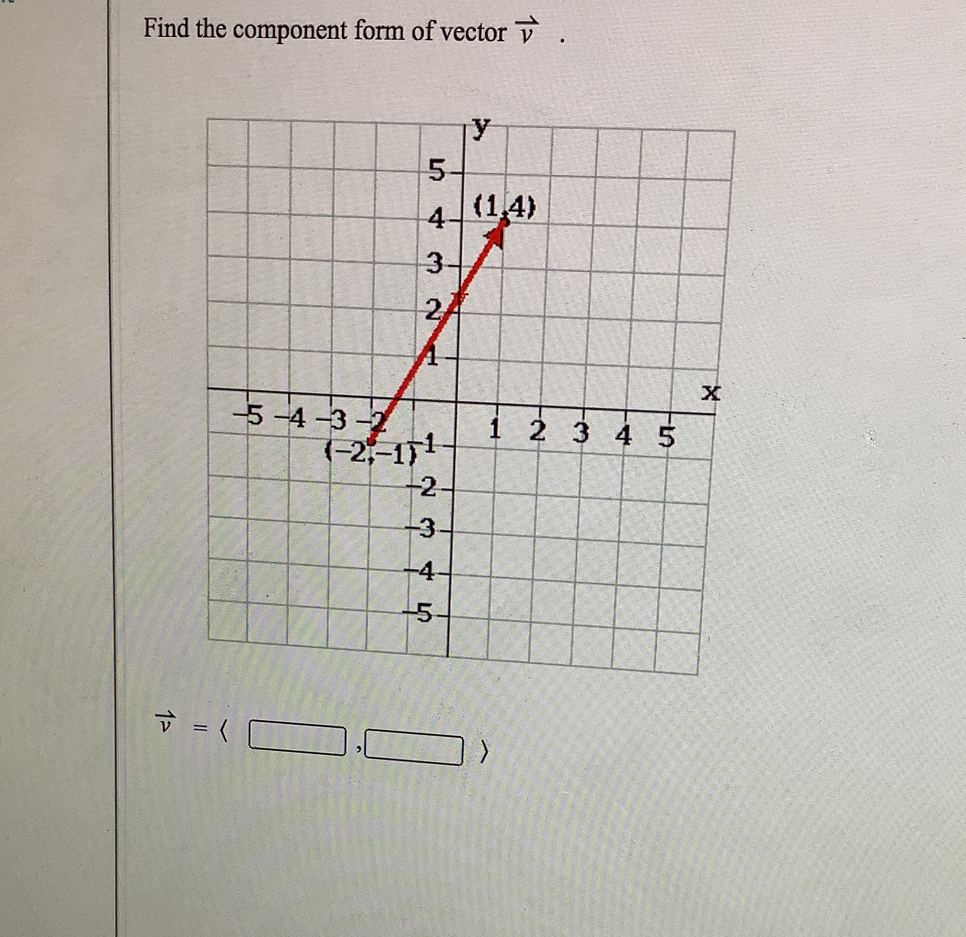 Find the component form of vector v 3 5 3