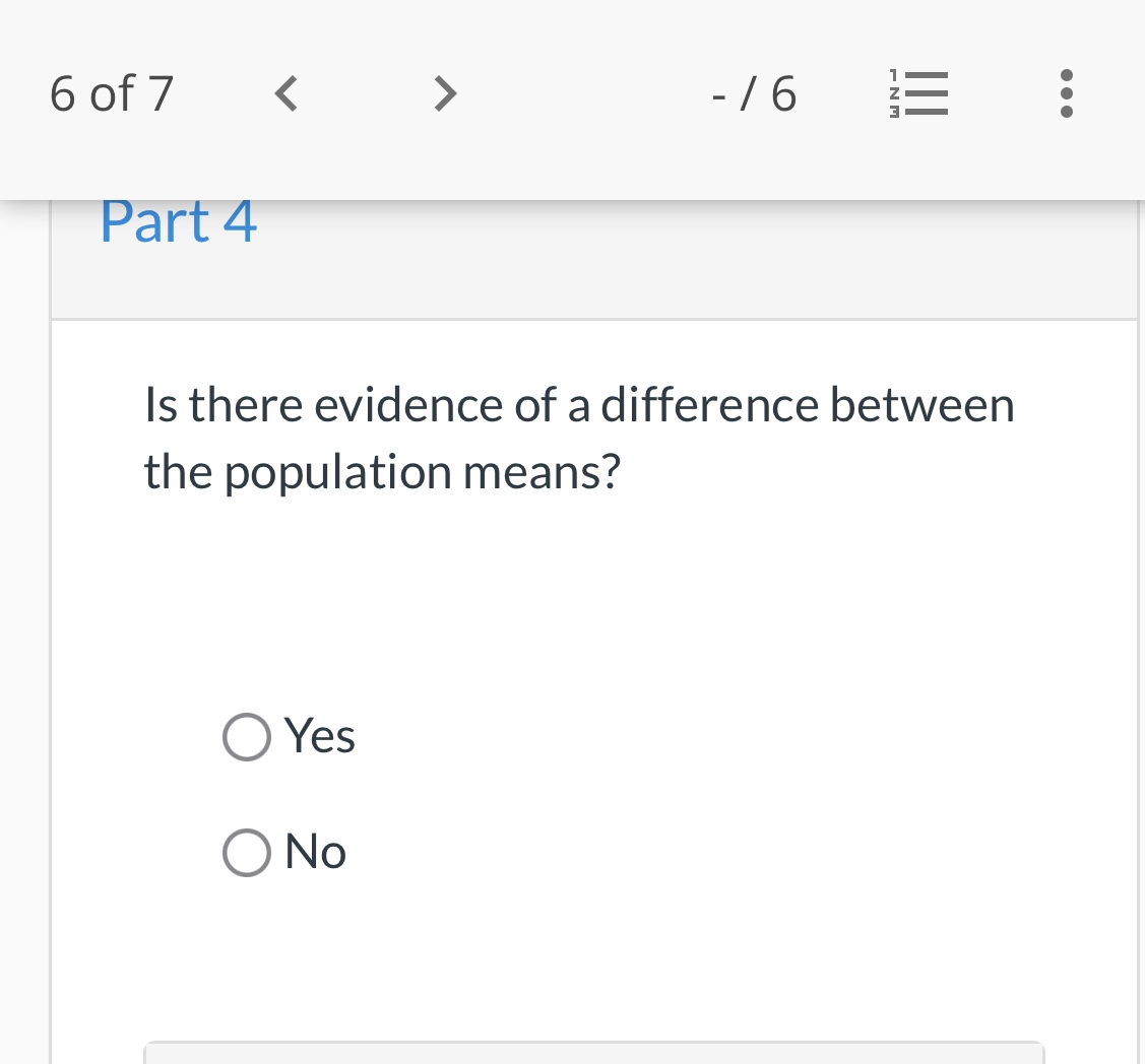 a 5% significance level. O Reject Ho. O Do not reject Ho.60f7
