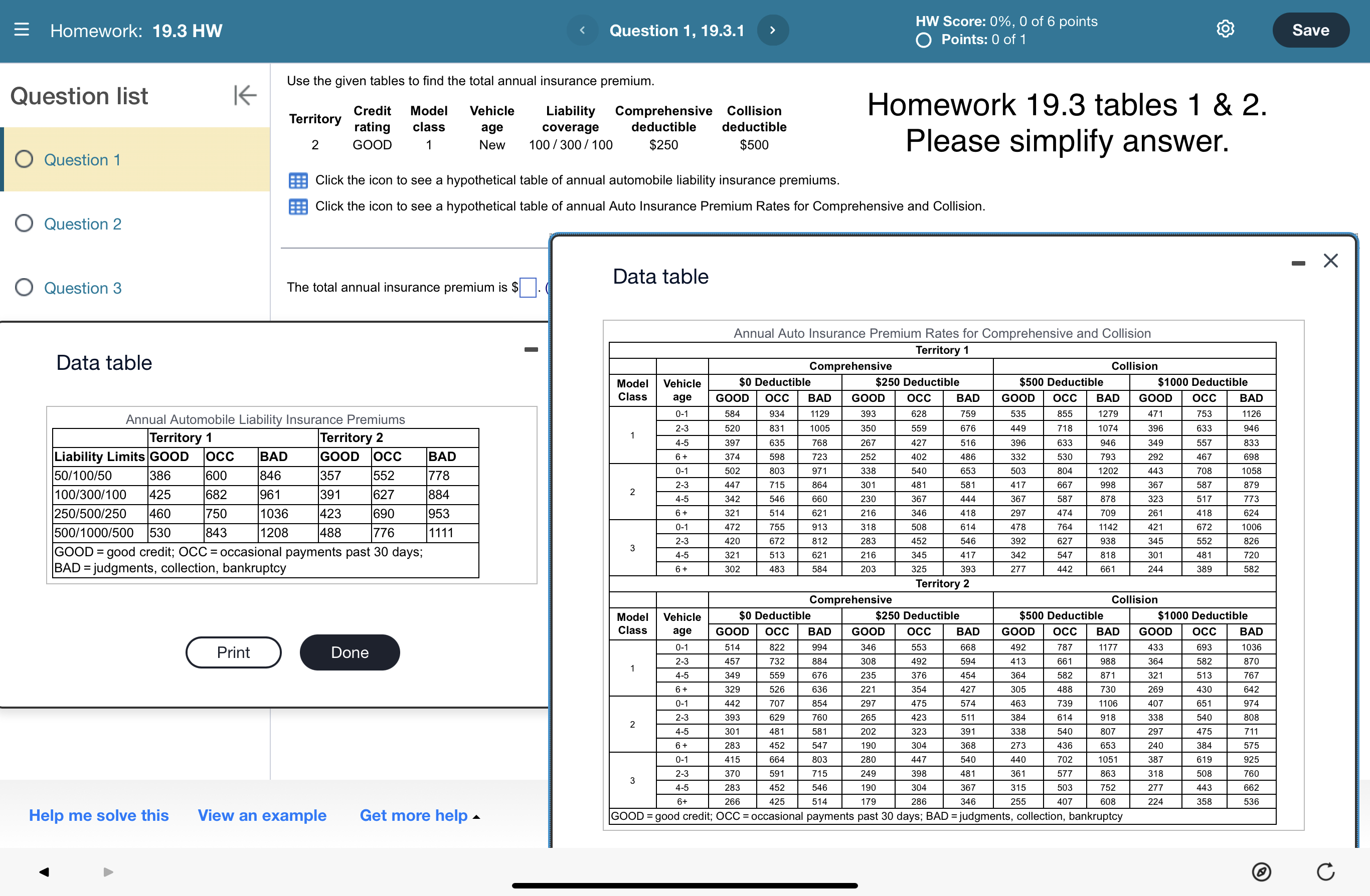 deductible deductible 2 OCC 2 1 Year 100/300/ 100 $250 $500 0