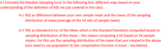  E } Estimate the Random Sampling Error in the following four