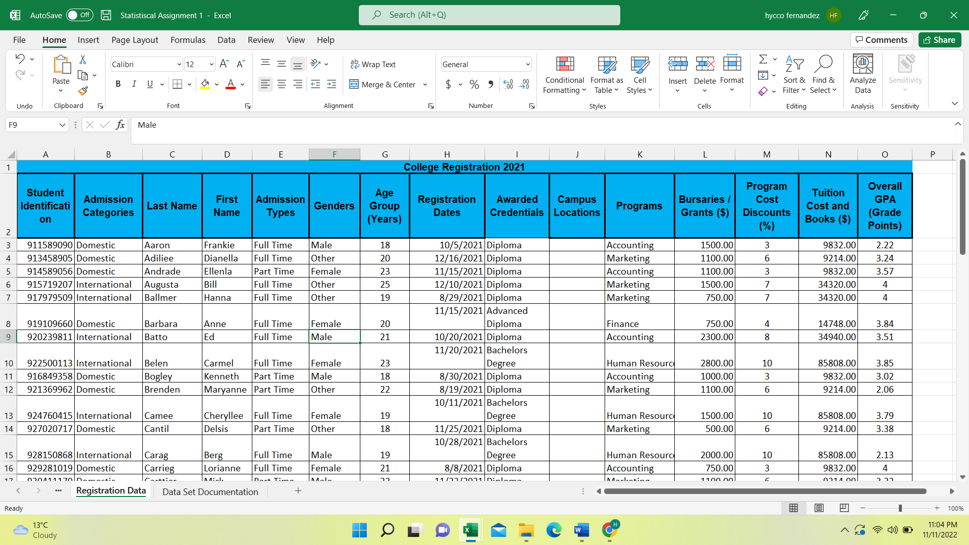 to:Describe the types of data collected in a specific enterprise processIdentify types