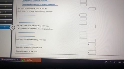 flow From financing activities Caan at the beginning of the your Cash
