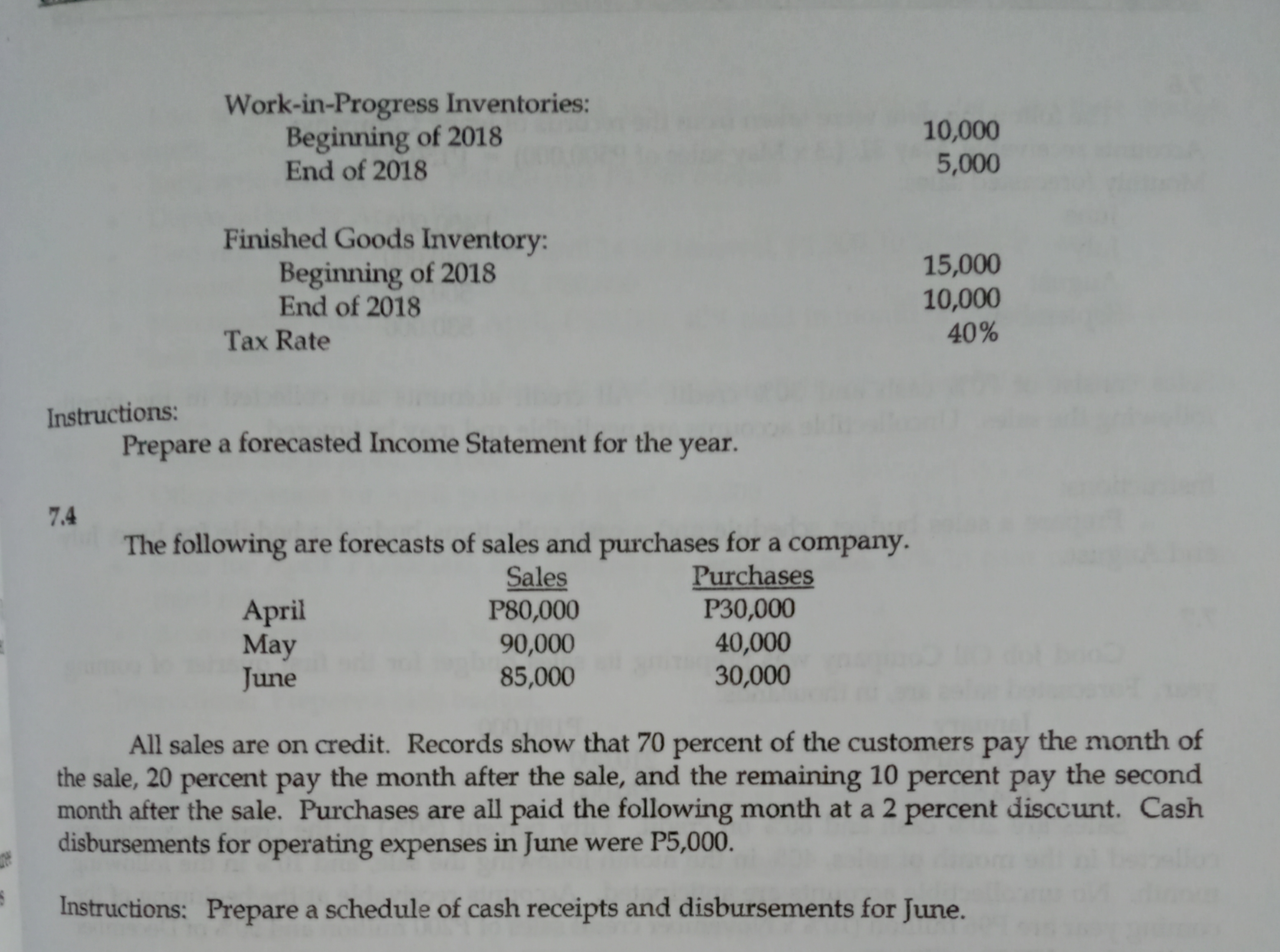 of sale 50 percent in the month following the sale 8 percent