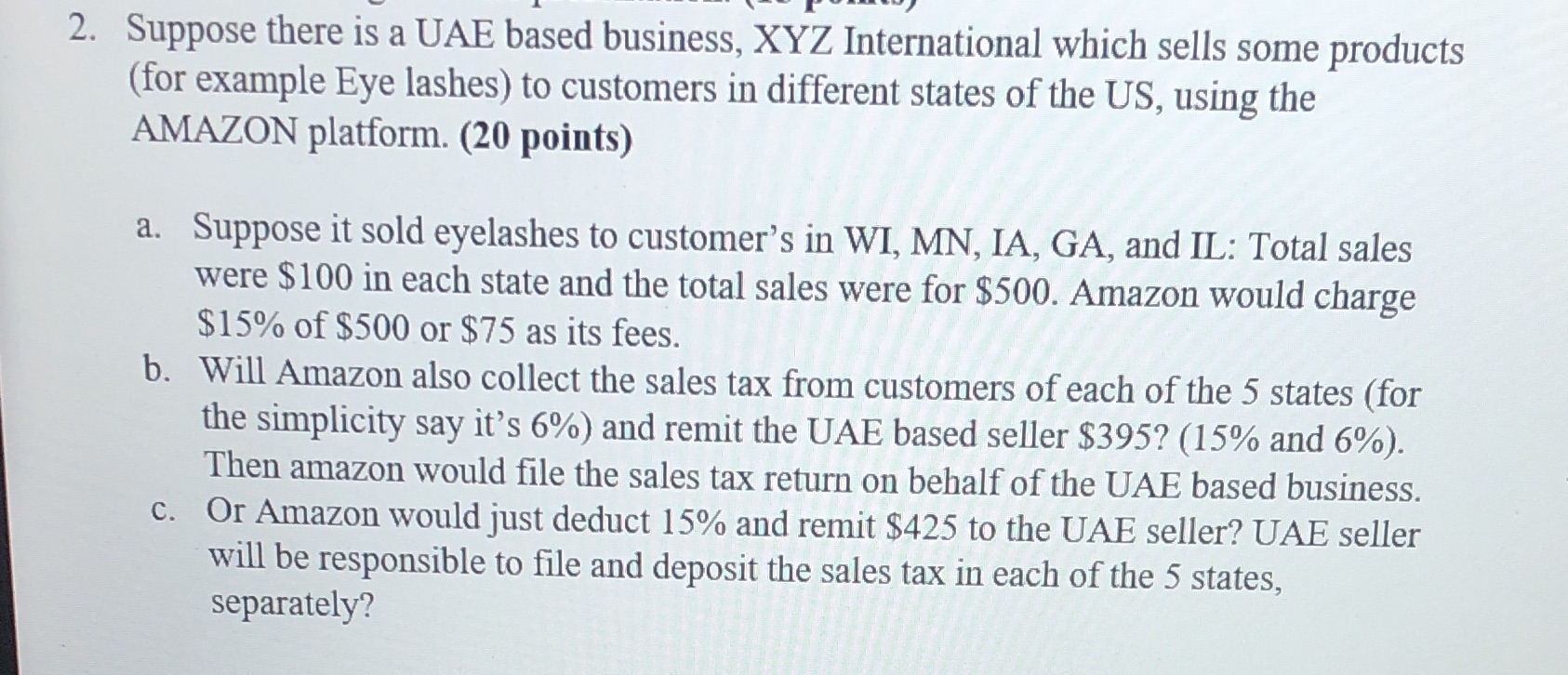 There is no additional information. 2. Suppose there is a UAE