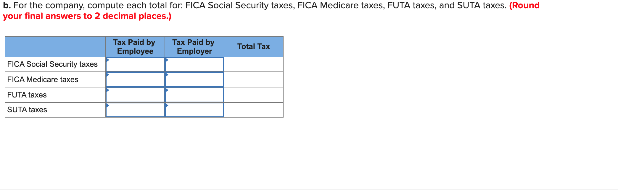 Social Security taxes are 6.2% of the first $118,500 paid to each