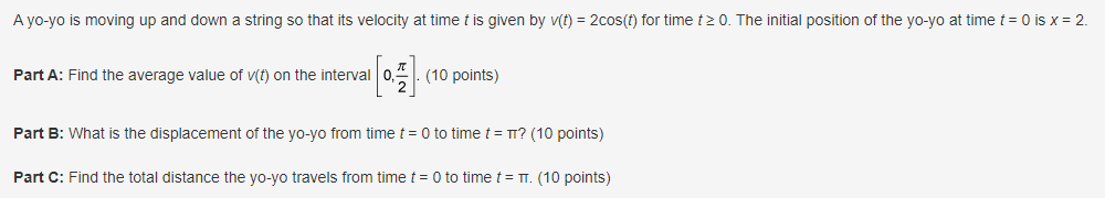 please include all steps necessary for each question1) A yo-yo is moving