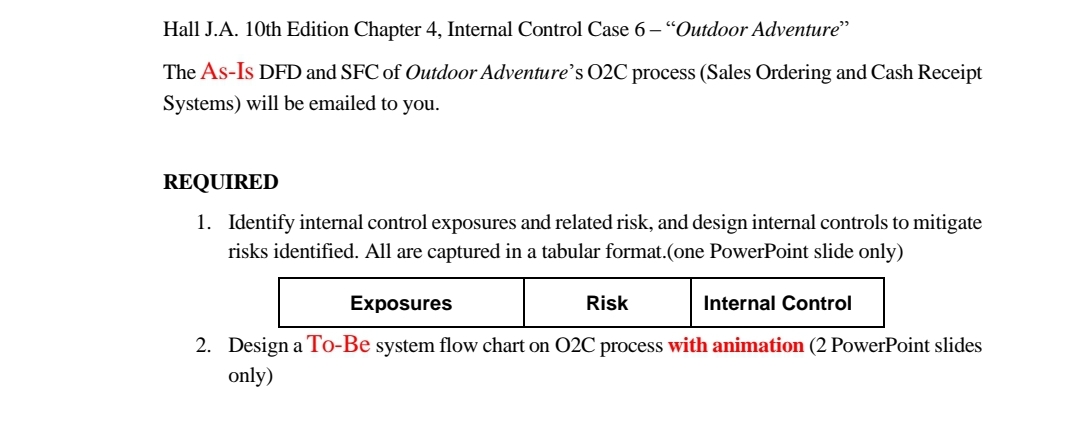 this can be in written form, no need slides. Hall J.A. 10th