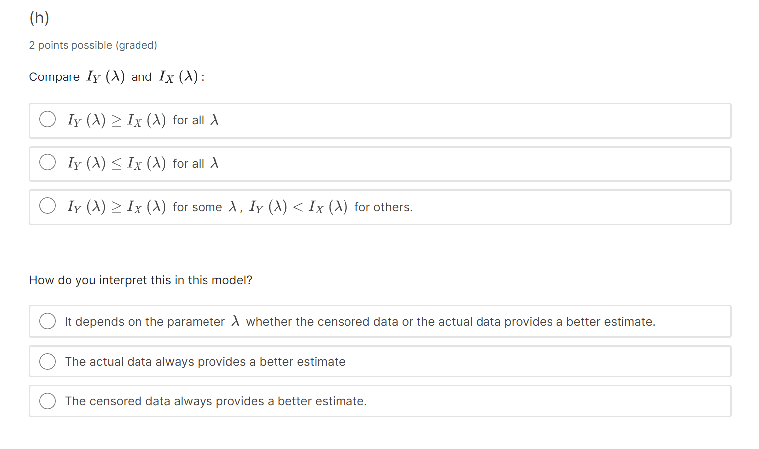 individual has the exponential distribution with unknown parameter A . Asking whether