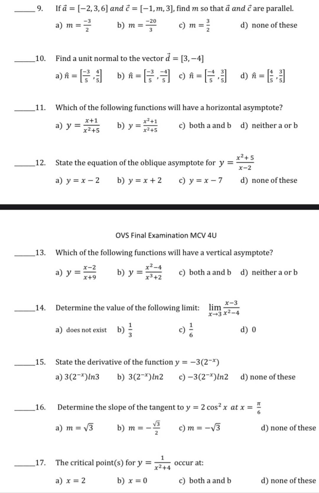 detailed handwritten solution. 9. If a = [-2, 3, 6] and c