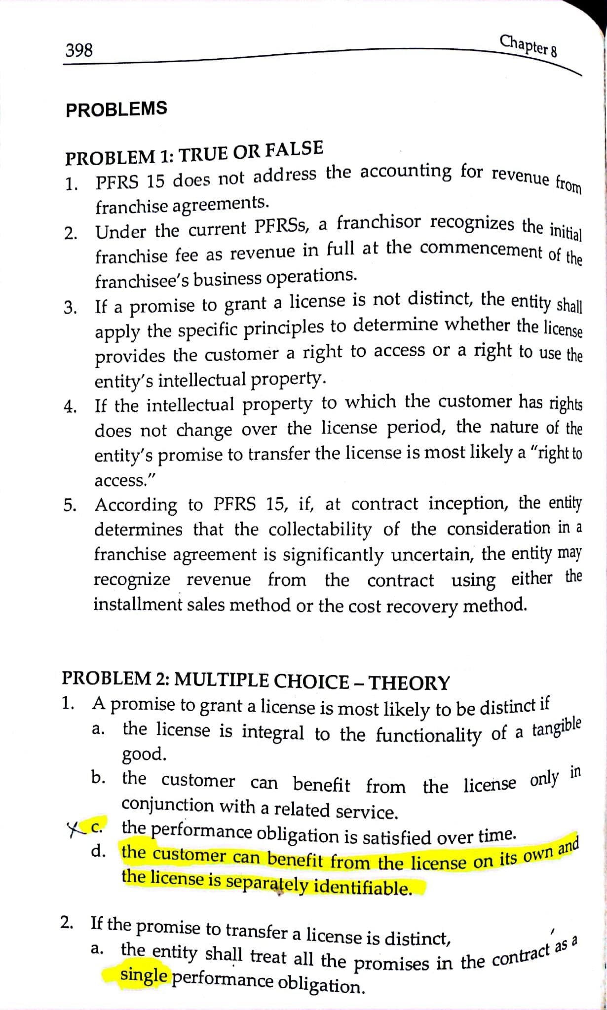 Answer these questions: Ch 393 apm PROBLEMS PROBLEM 1: TRUE OR FALSE