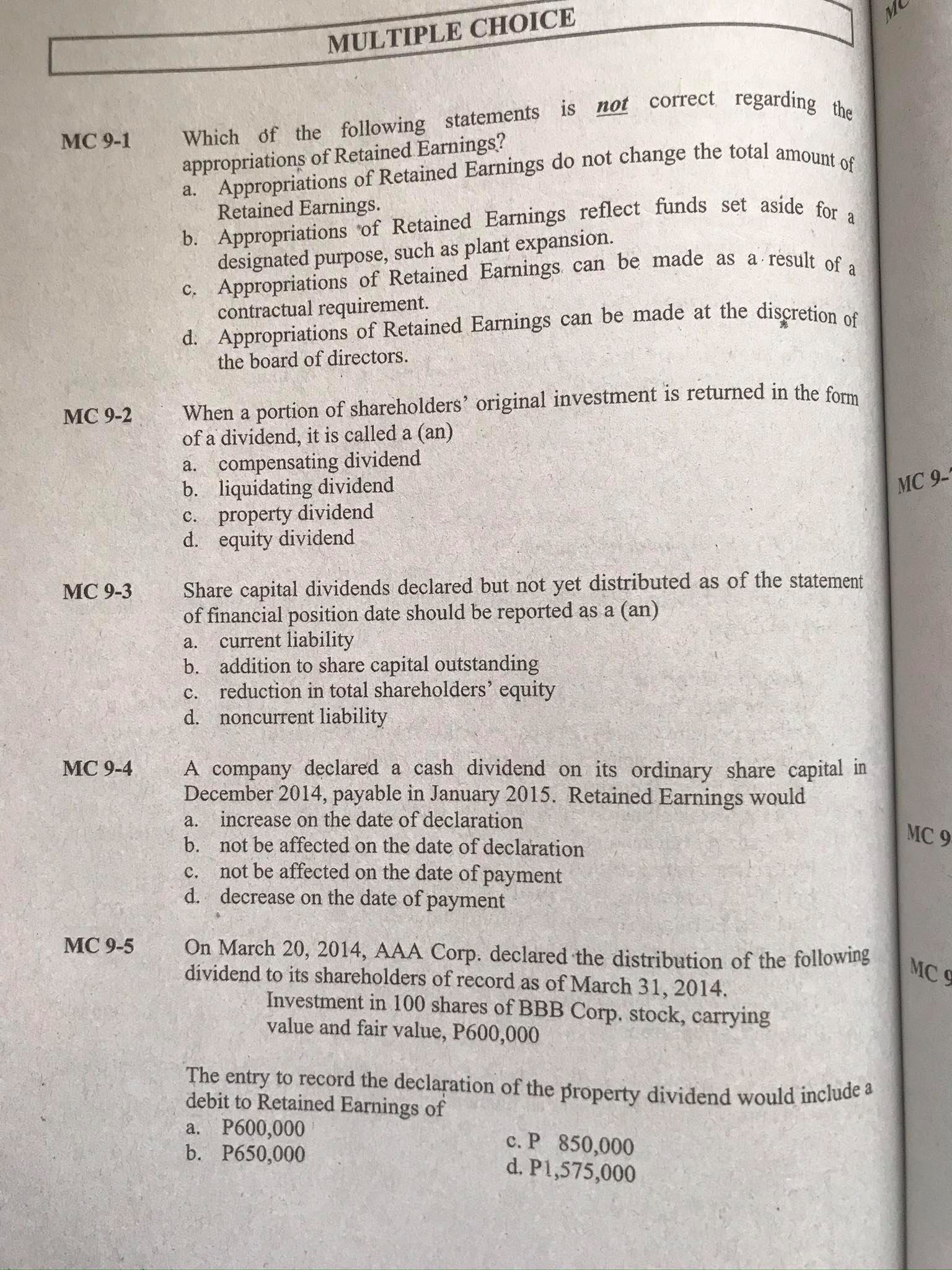 Share 383 MC 9-6 The shareholders' equity section of GGG Corp. as