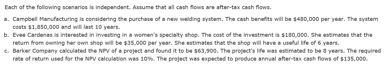be multiplied times the future annual cash flow amount.