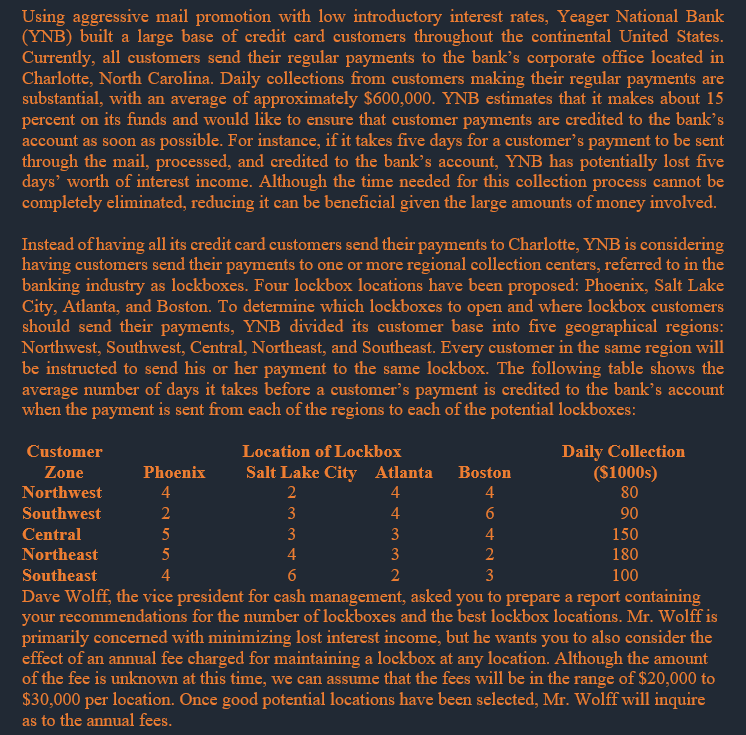 help me, Using aggressive mail promotion with low introductory interest rates, Yeager