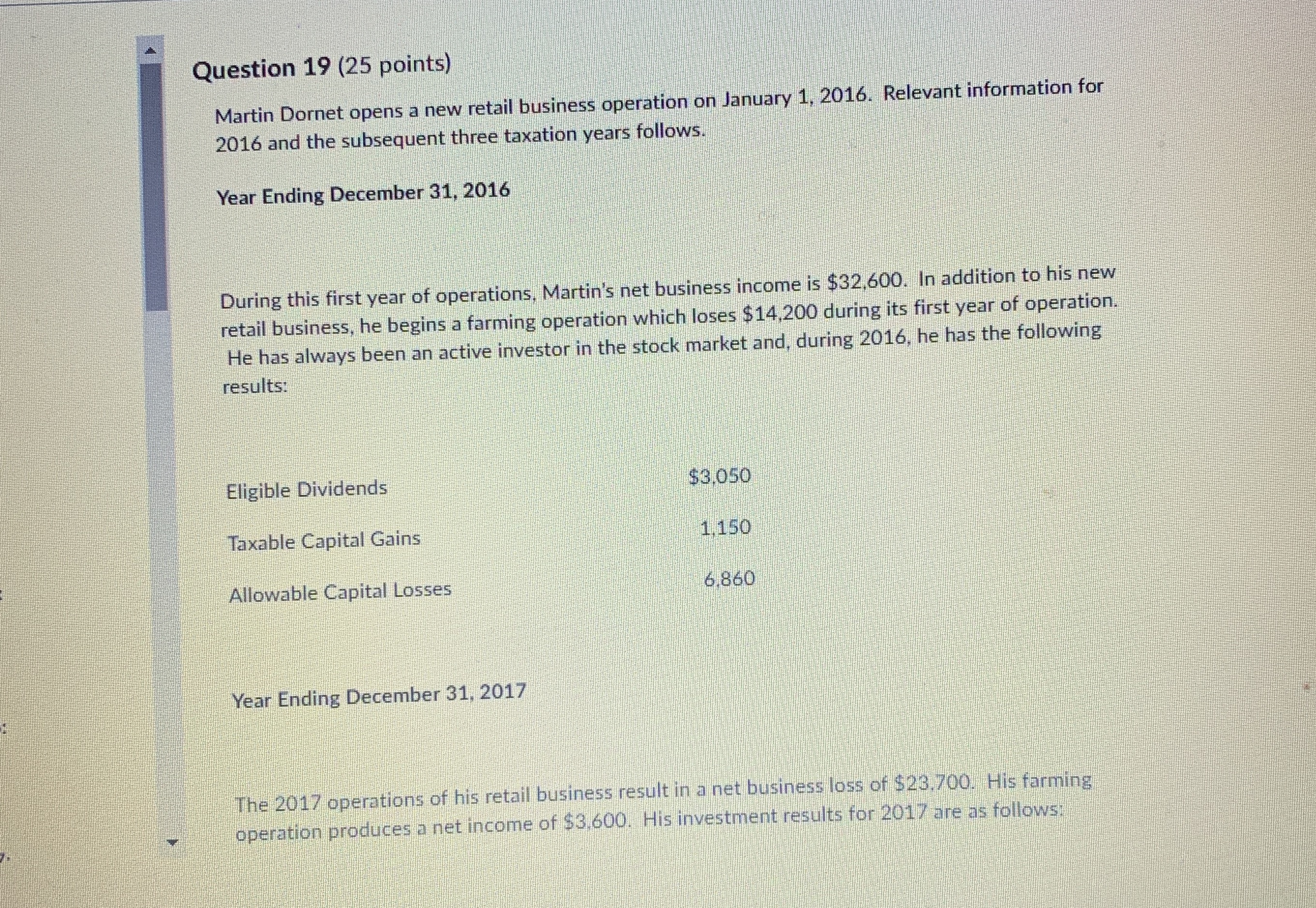 Solve this please Question 19 (25 points) Martin Dornet opens a new