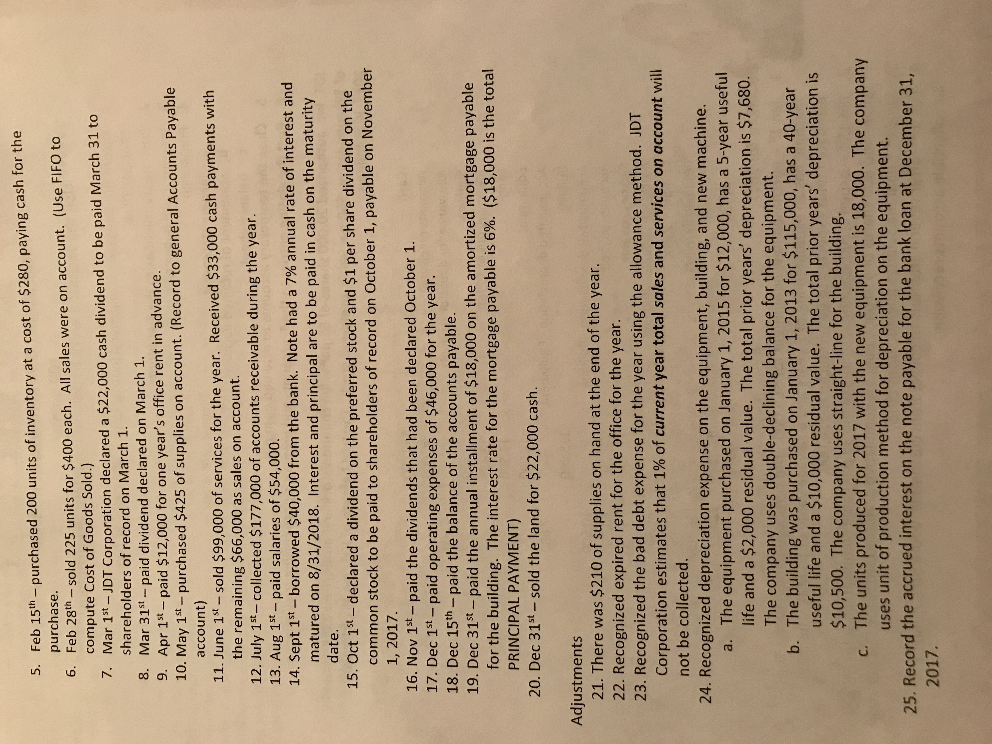 BETWEEN EACH TRANSACTION 2 . PO Post the transactions to the T