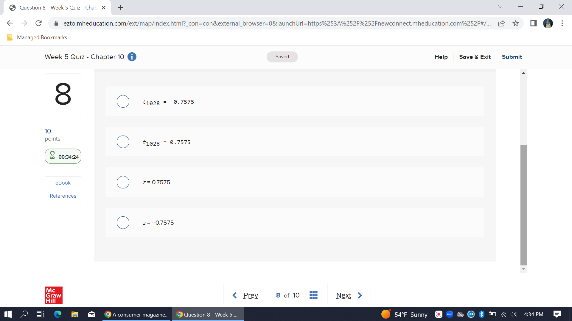 MC Qu. 10-96 (Algo) A consumer magazine wants to figure... A consumer