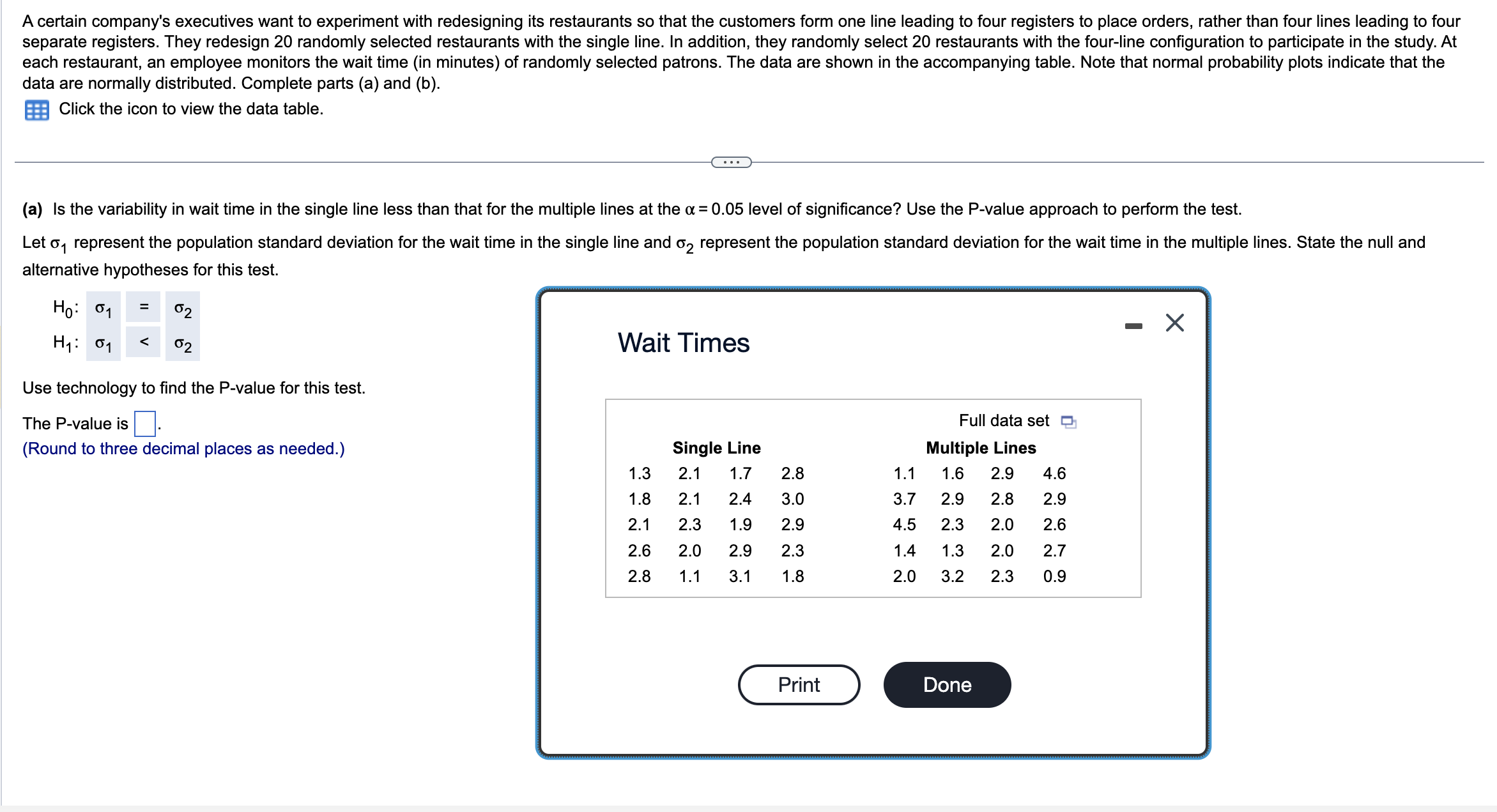 a treatment group (n1 = 75) and a control group (n2 =