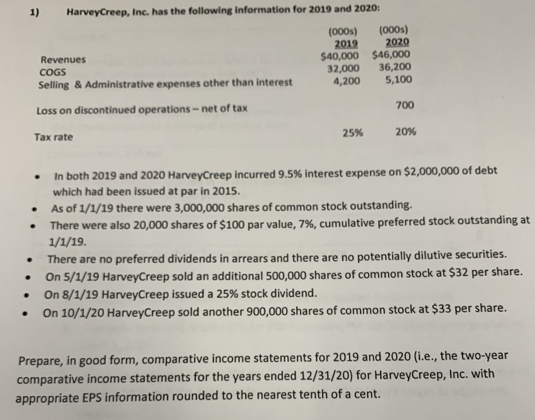 Please help. Not sure how to change income statement based on the