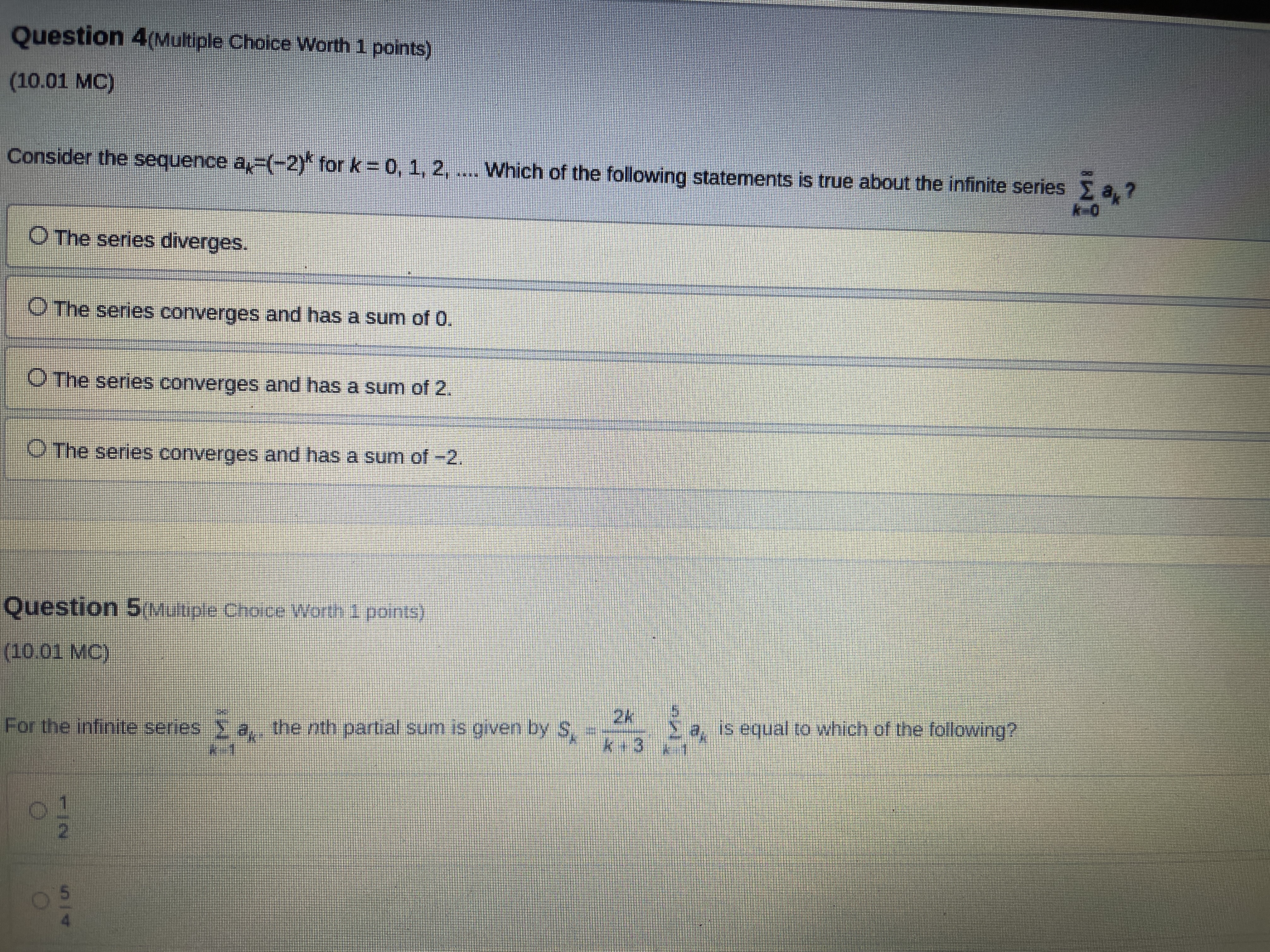 series? 3k K-1 4K I1. I (K + 1)4 K O III.