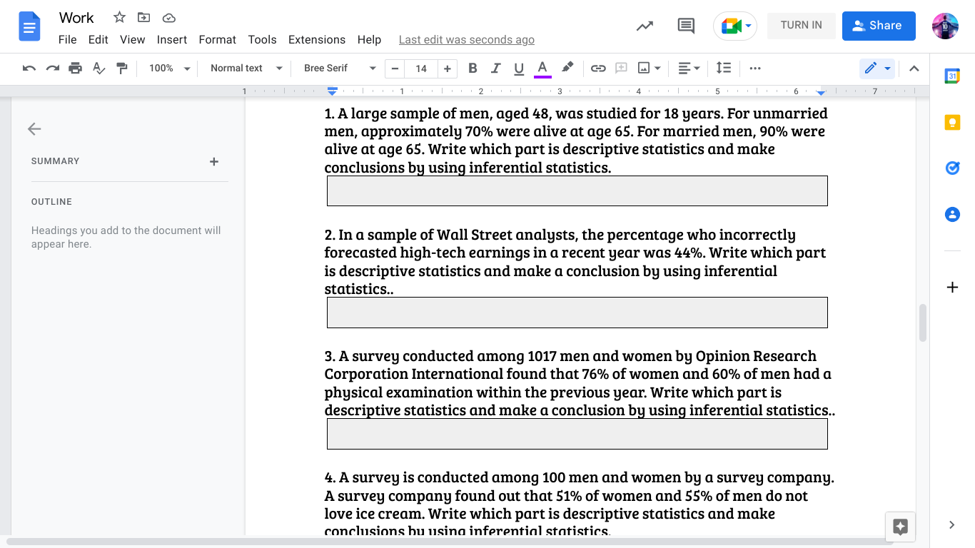  Work 8 TURN IN Share File Edit View Insert Format Tools