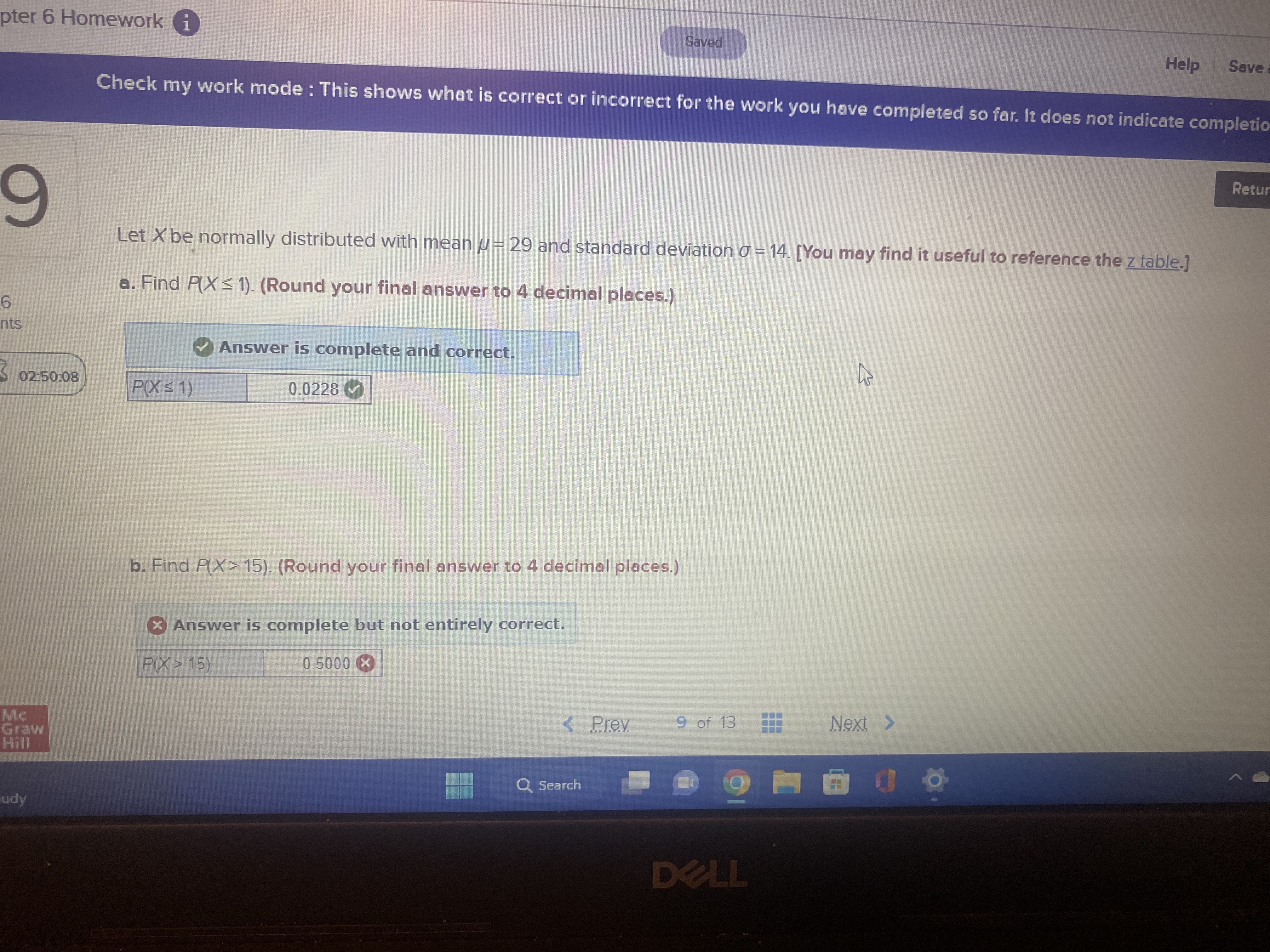 pter 6 Homework i Saved Help Save Check my work mode