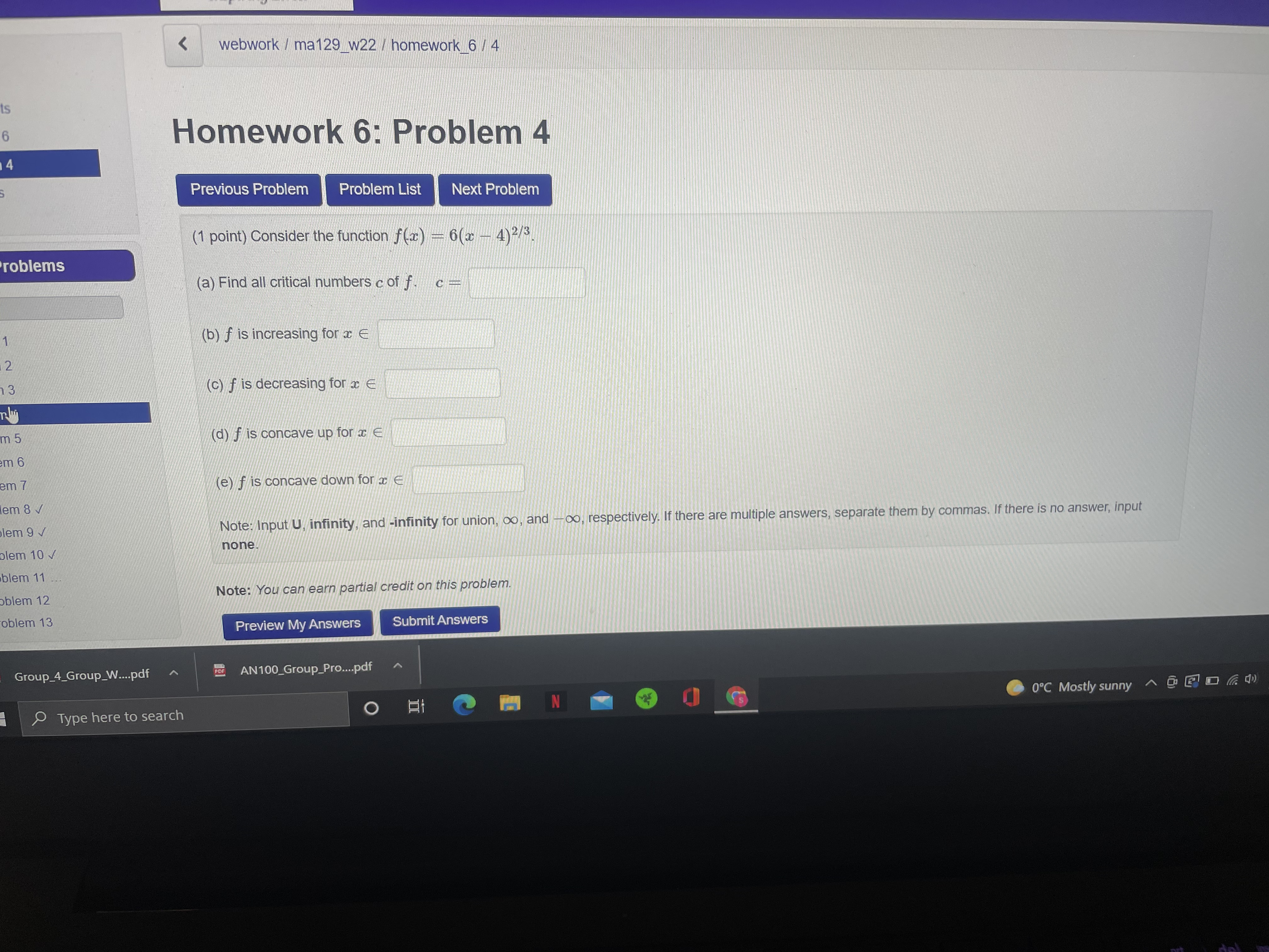6 ems 12 113 Type here to search Previous Problem Problem List