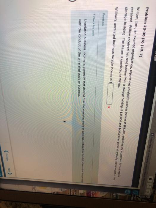 0 Transisters.com traseros and ima Problem 23-30 (b) (LO. 7) Willow, Inc.,