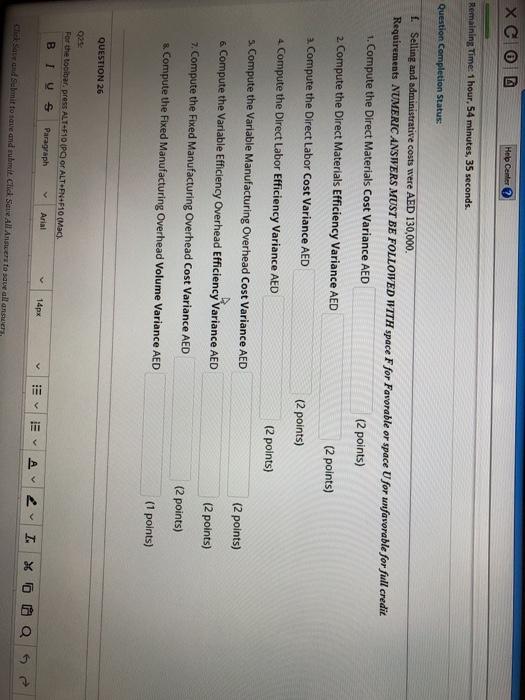 Remaining Time: 1 hour, 54 minutes, 57 seconds. Question Completion Status QUESTION