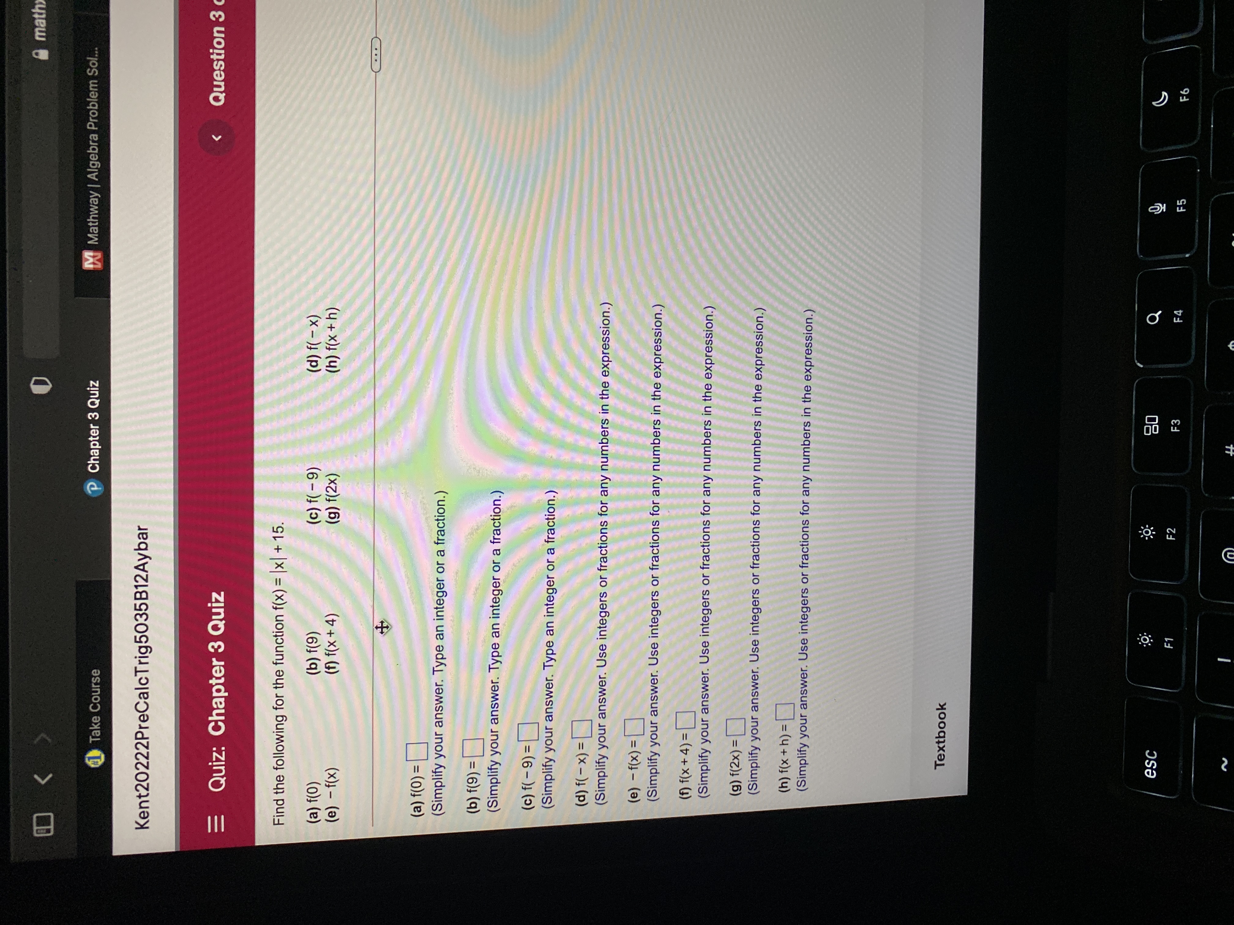 O A math 1 Take Course P Chapter 3 Quiz Mathway