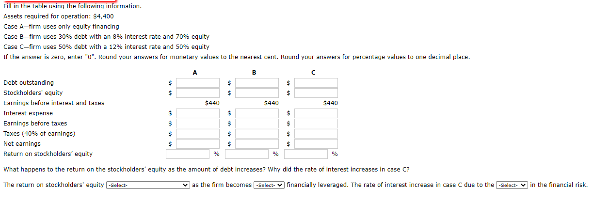 $9,600 Firm A uses only equity financing Firm B uses 40% debt