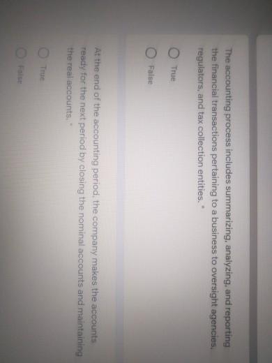 The accounting process includes summarizing, analyzing, and reporting the financial transactions pertaining