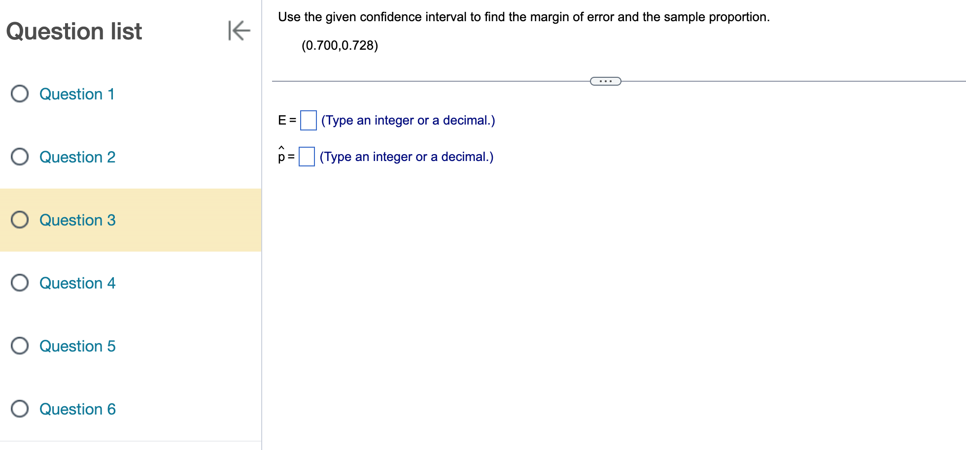  K Use the given confidence interval to find the margin of
