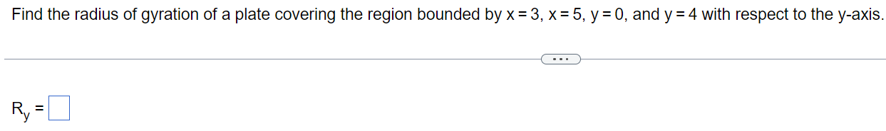  Find the radius of gyration of a plate covering the region