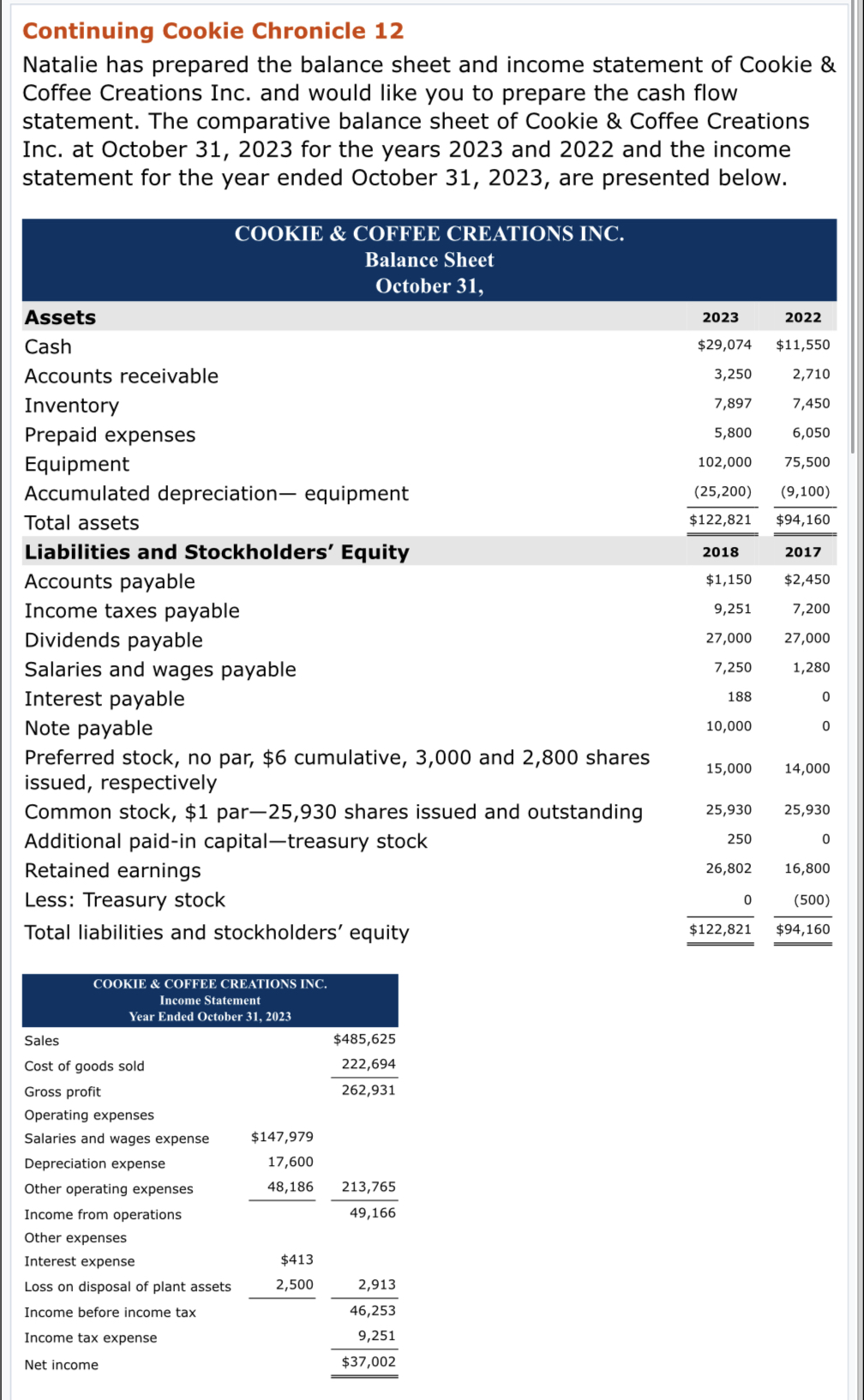 can someone help me fill these out?? Continuing Cookie Chronicle 12 Natalie
