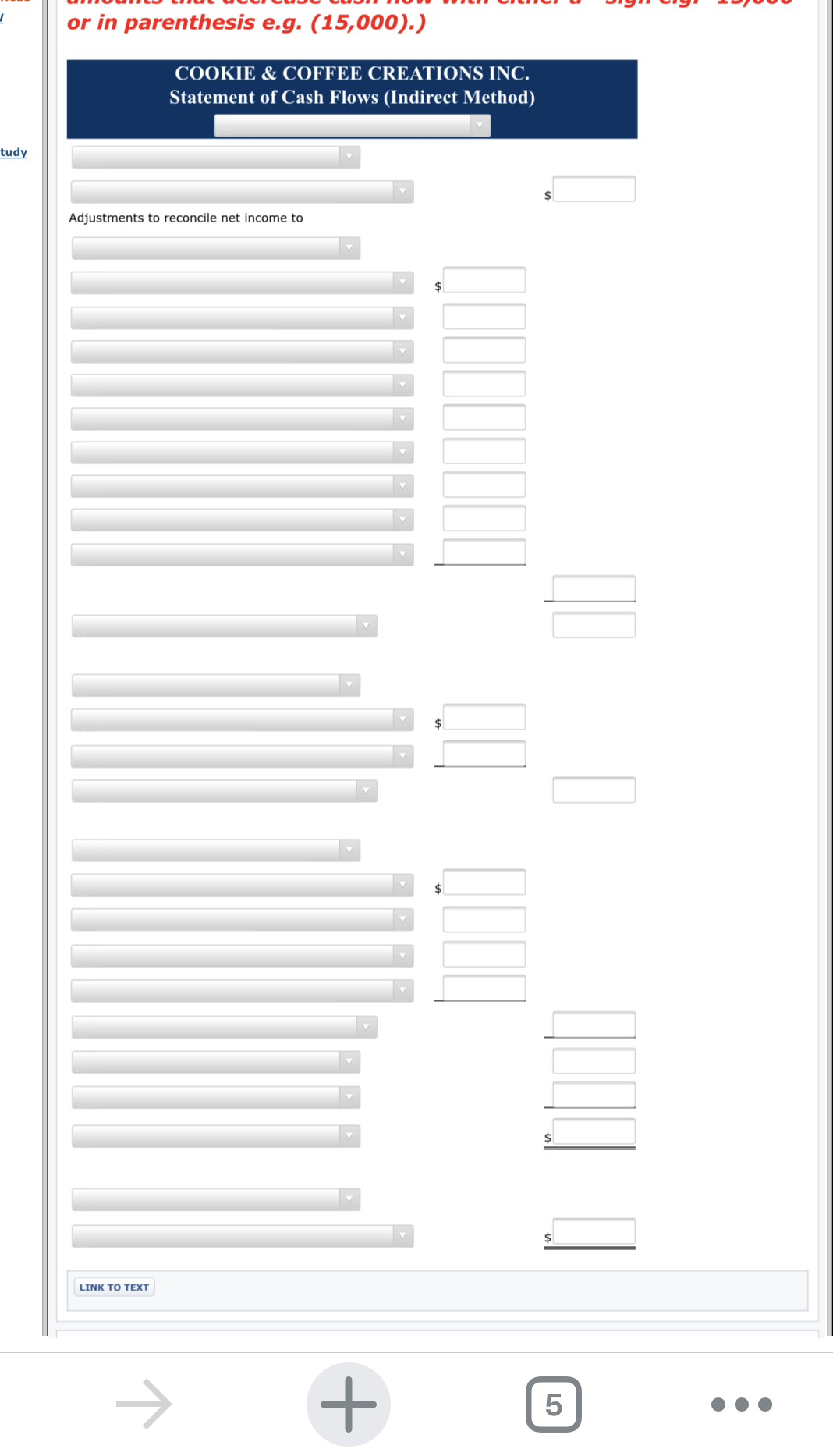 Creations Inc. and would like you to prepare the cash flow statement.
