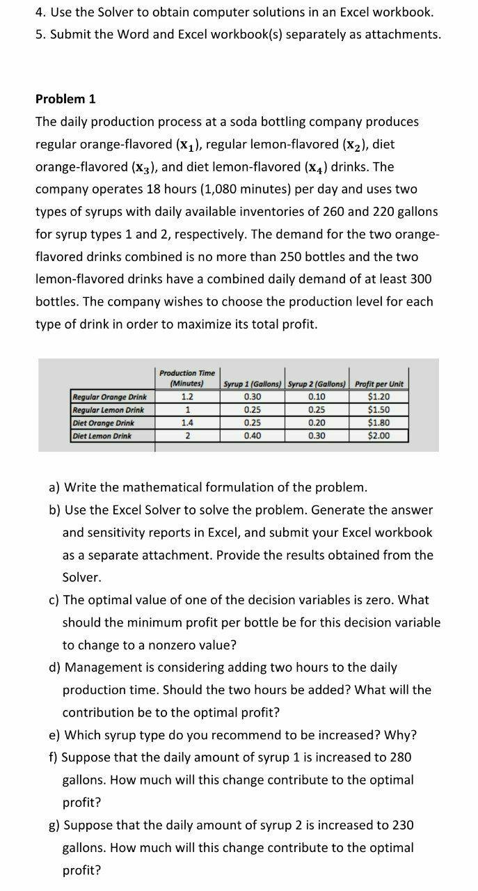 4. Use the Solver to obtain computer solutions in an Excel workbook.