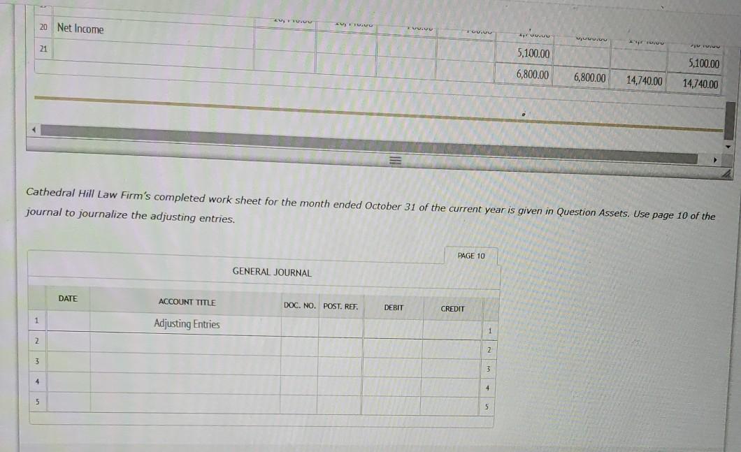 a monthly fiscal period. The first step in preparing a work sheet