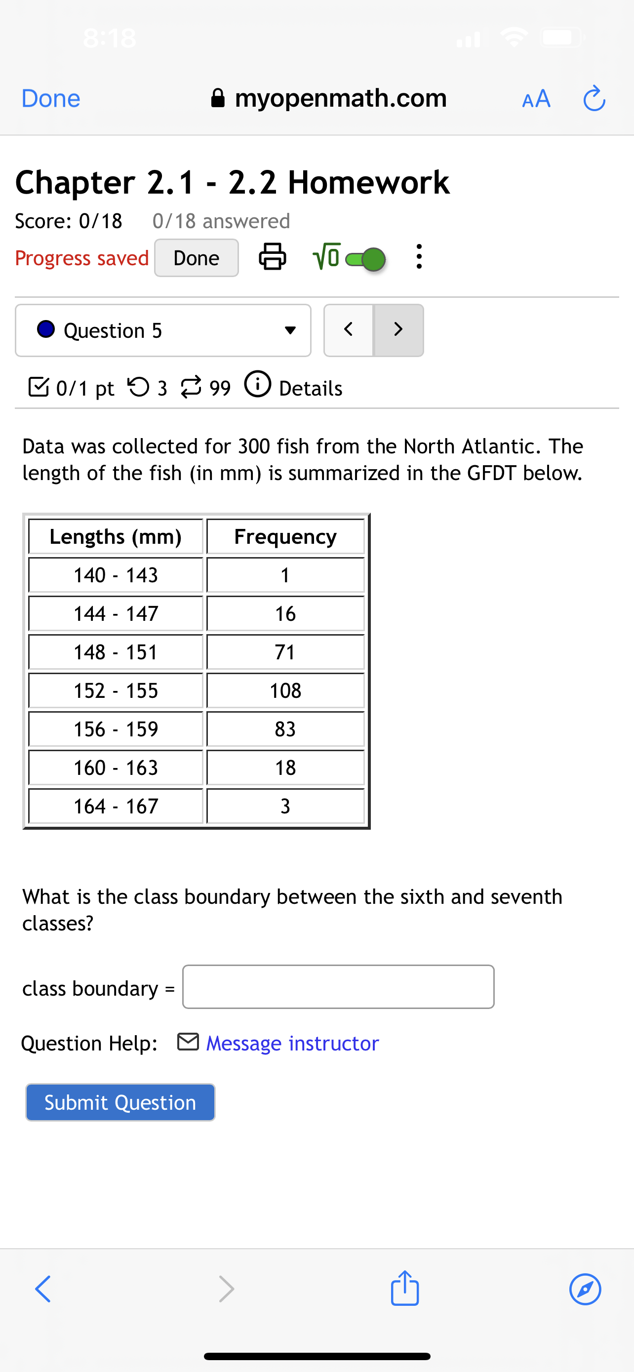 1 - 2.2 Homework Score: 0/18 0/18 answered Progress saved Done Vo
