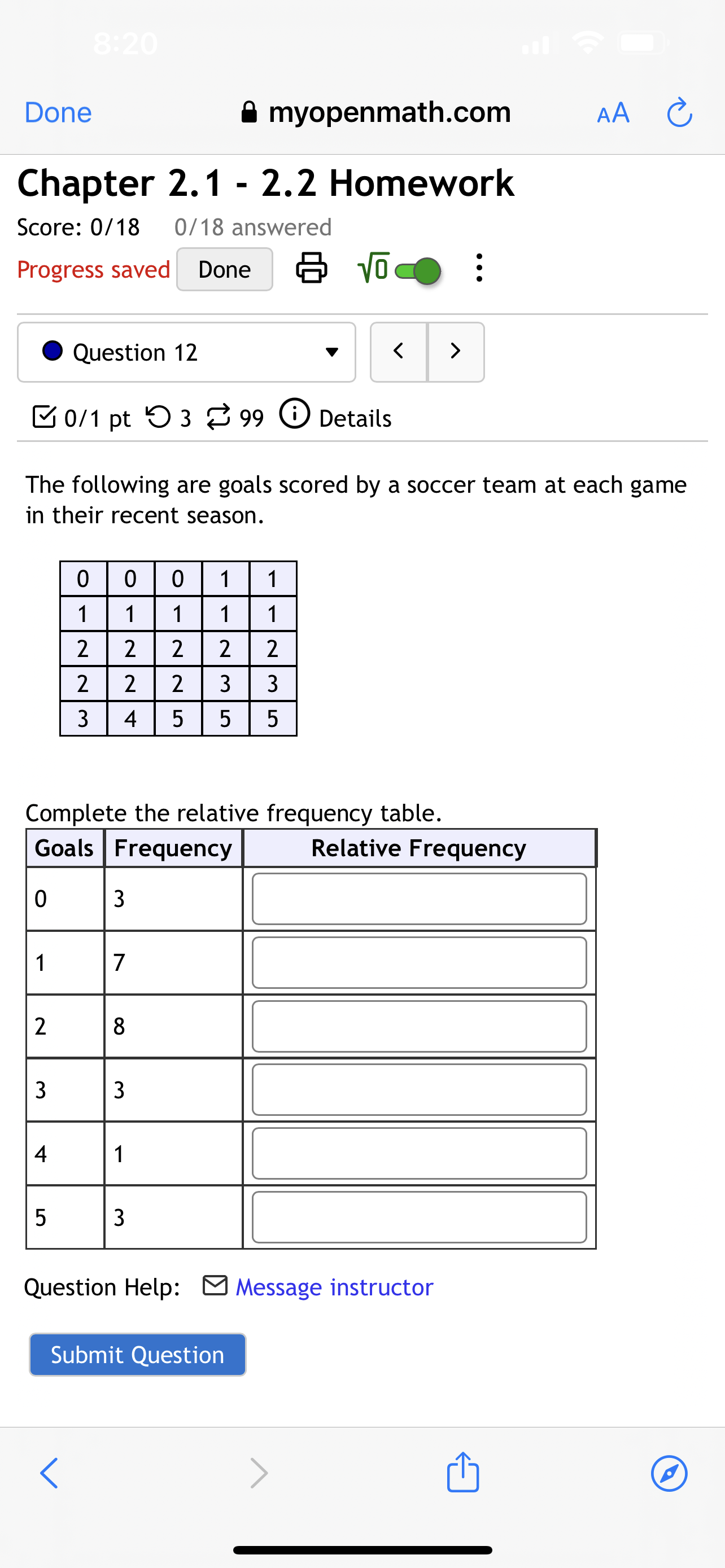 . . . Question 8 B 0/1 pt 0 3 8 99