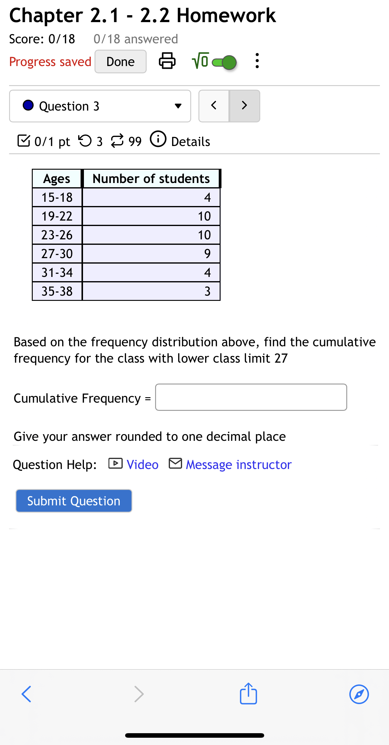 class? [:] What is the minimum value in the entire sample? [: