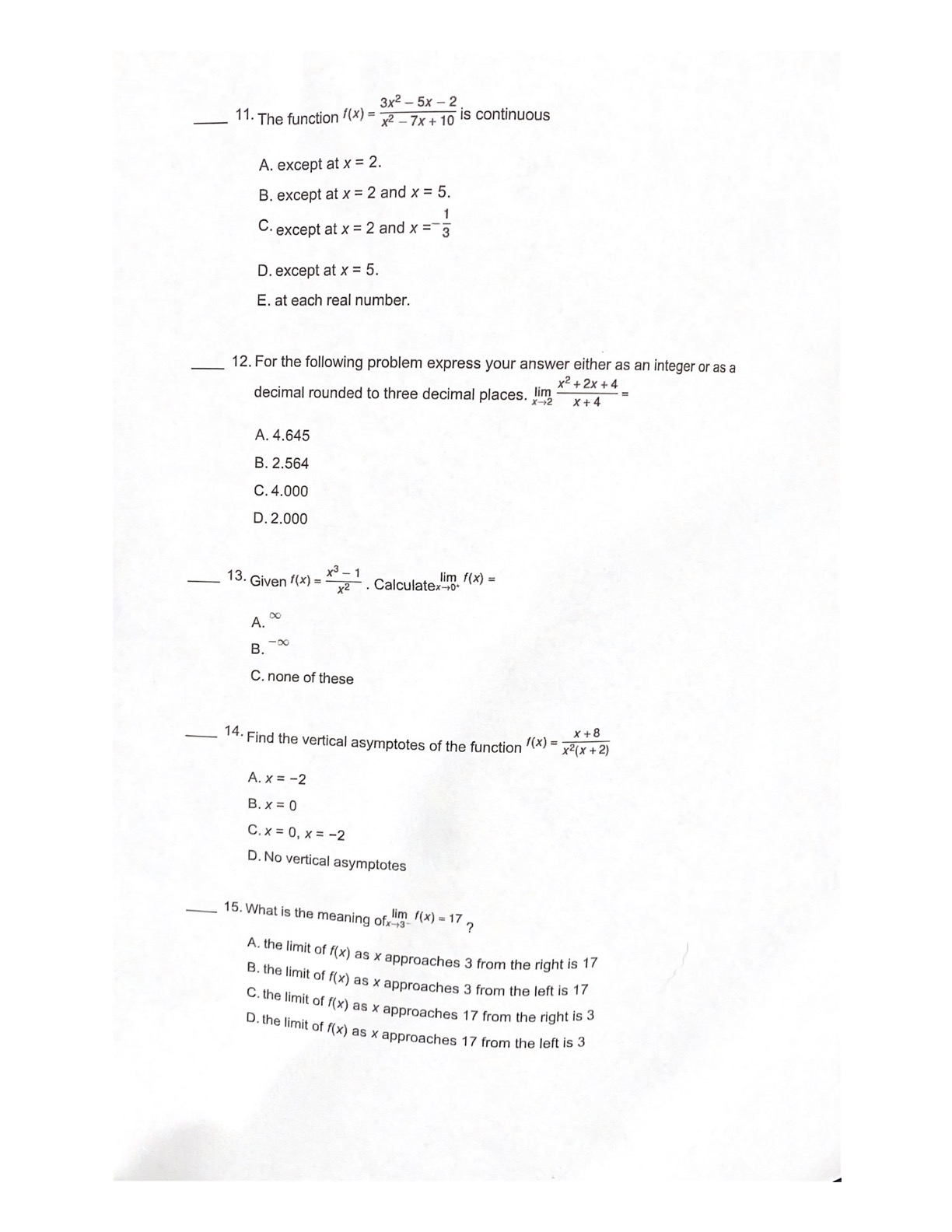 3 3. Let f be defined as /(x) = mix ifx 